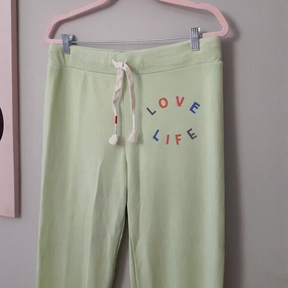 NWT Wildfox cotton blend lime green “Love Life” jogger trackpants, L - Picture 15 of 16